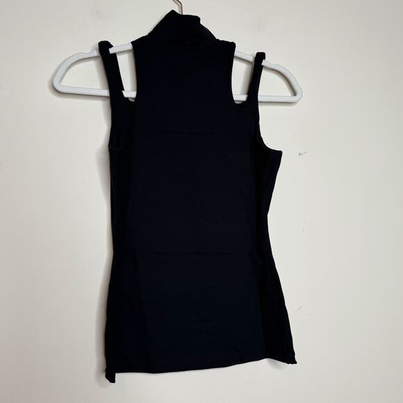 Susana Monaco Double Strap Mock Top in Black NWT Size Medium - Picture 3 of 8
